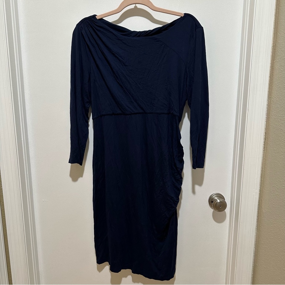 A Pea in the Pod Maternity Navy Blue Dress Size Large L